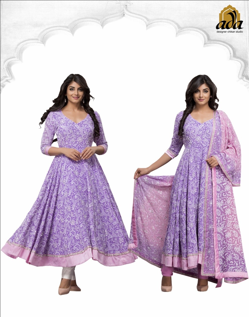 Add a Royal Touch to your looks with exquisite Chikan Anarkali Sets!