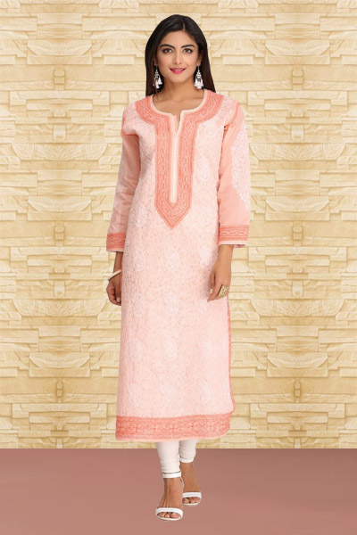 Embroidered Rayon Straight Kurta in Pastel Green : TPA2796