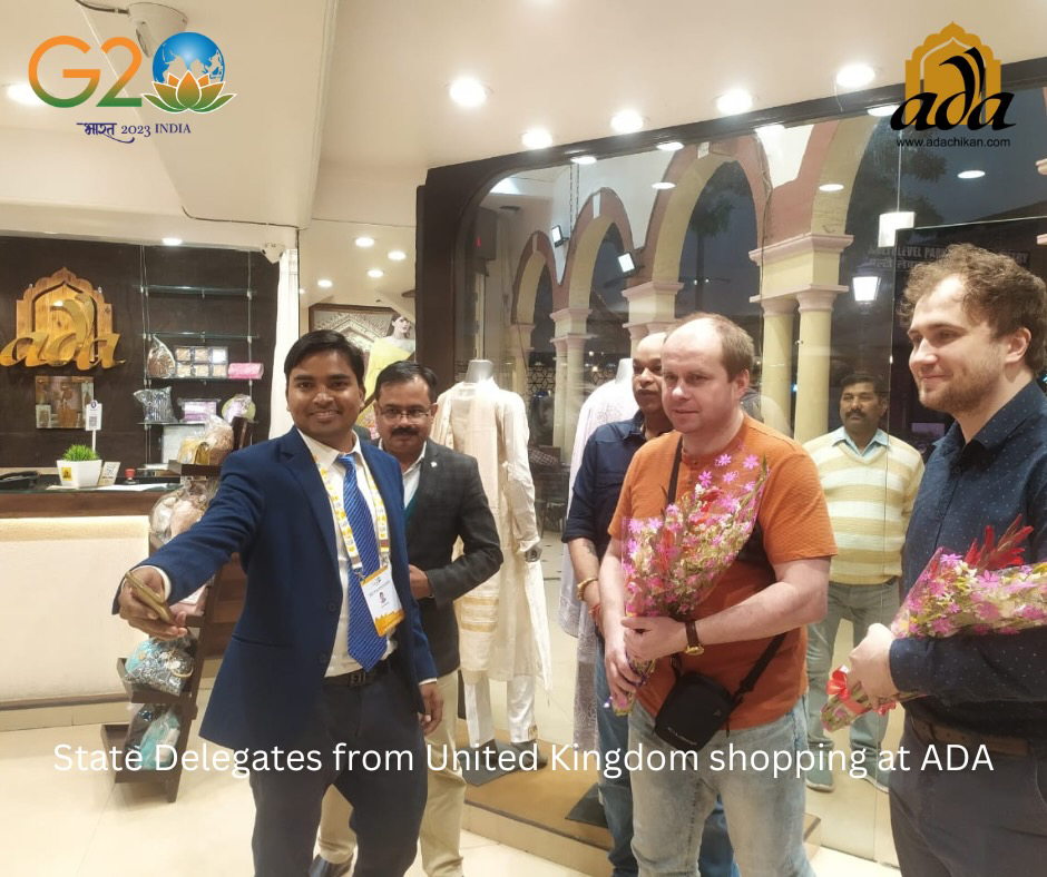 State Delegates who came to Lucknow for g20 were seen shopping ADA Chikankari for Mens Traditional clothing