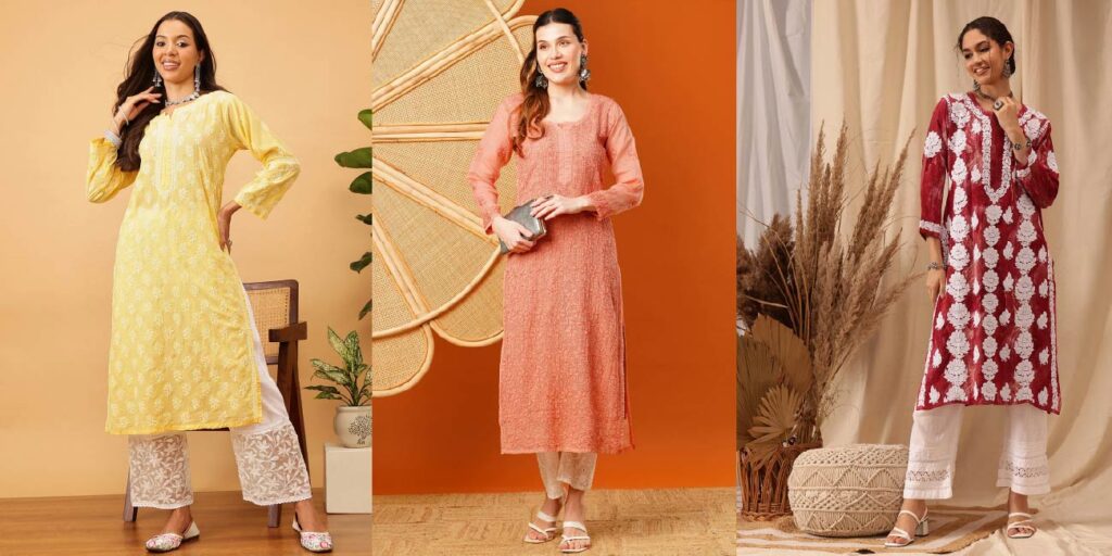 Grace in Every Thread: Chikankari Kurtis for Durga Ashtami Celebrations