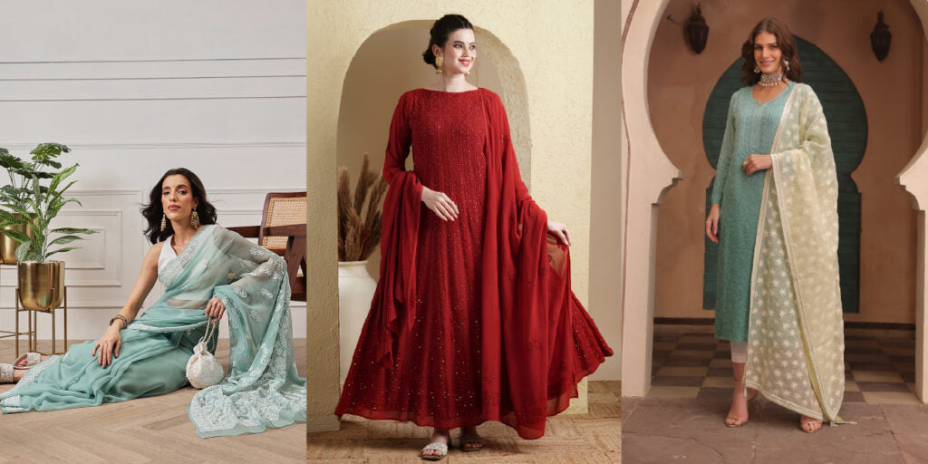 Celebrity-Inspired Chikankari Looks for This Wedding Season