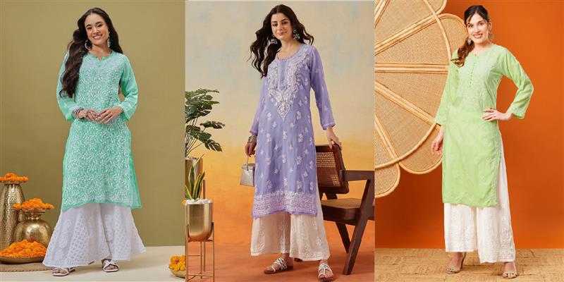 Pastel Chikankari Kurtis and Sarees: Trending Now in Ethnicwear Fashion