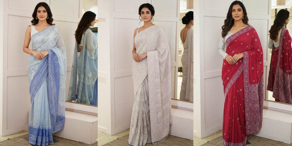 Chikankari Saree Styling Guide: Wedding Guest Outfits for Day vs Night Functions