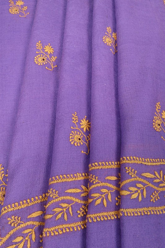 Ada Hand Embroidered Mauve Pashmina Lucknowi Chikankari Woolen Stole A254055
