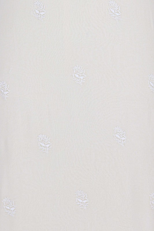 Ada Hand Embroidered White Pure Georgette Lucknowi Chikan Unstitched Kurta Piece A306203