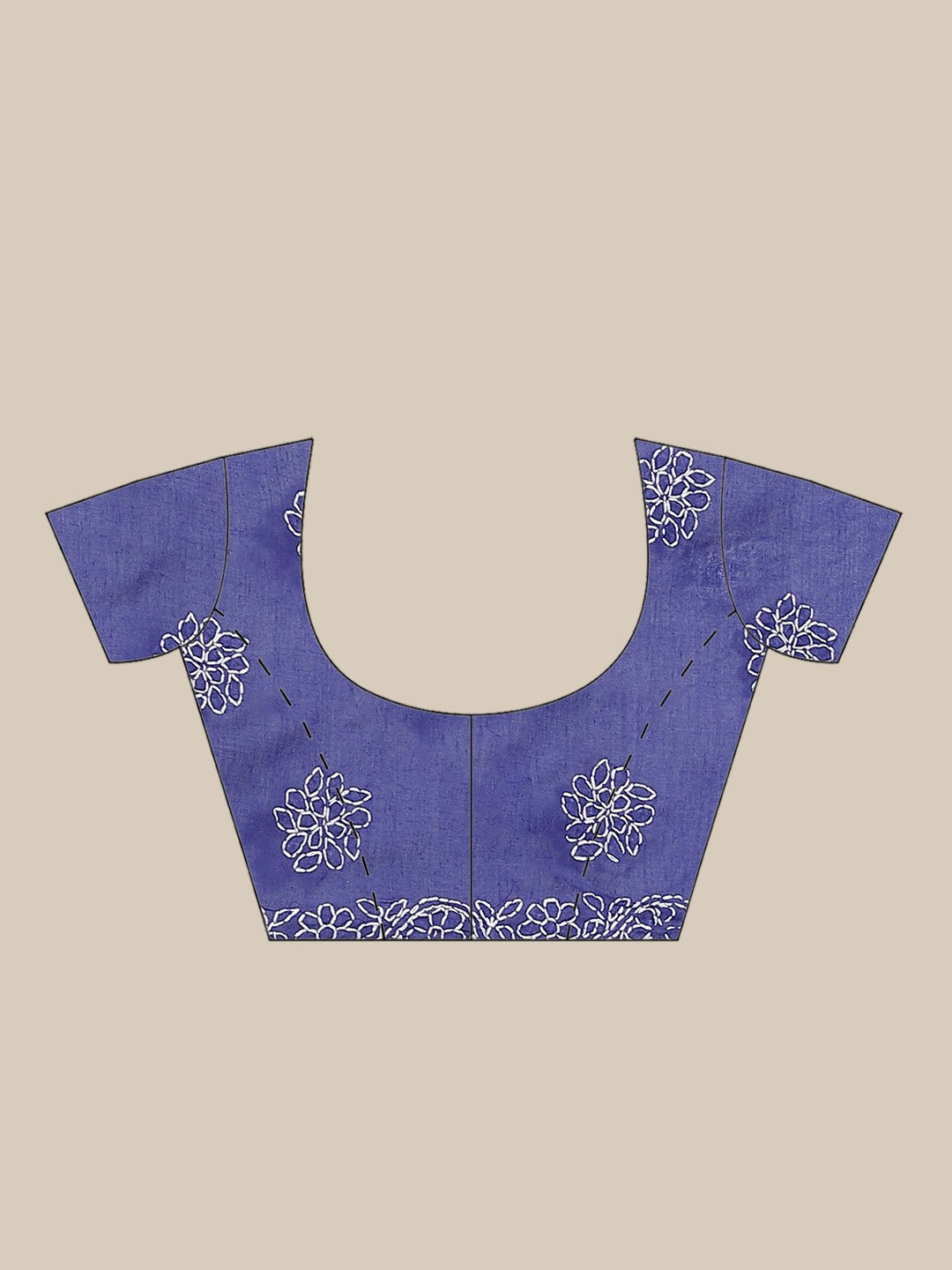 Ada Hand Embroidered Royal Blue Cotton Lucknow Chikan Saree With Blouse A311153