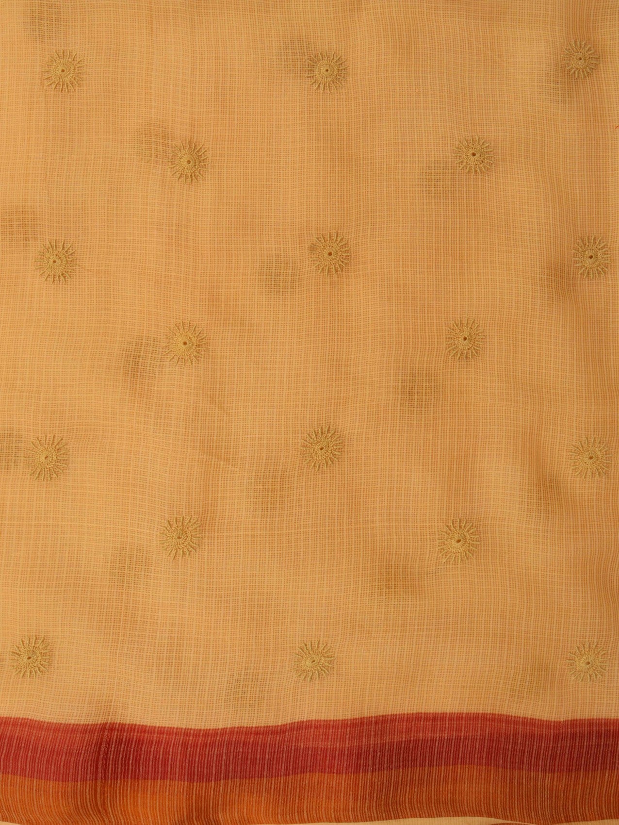 Ada Hand Embroidered Sandstone Orange Kota Lucknowi Chikankari Saree with Blouse A555452