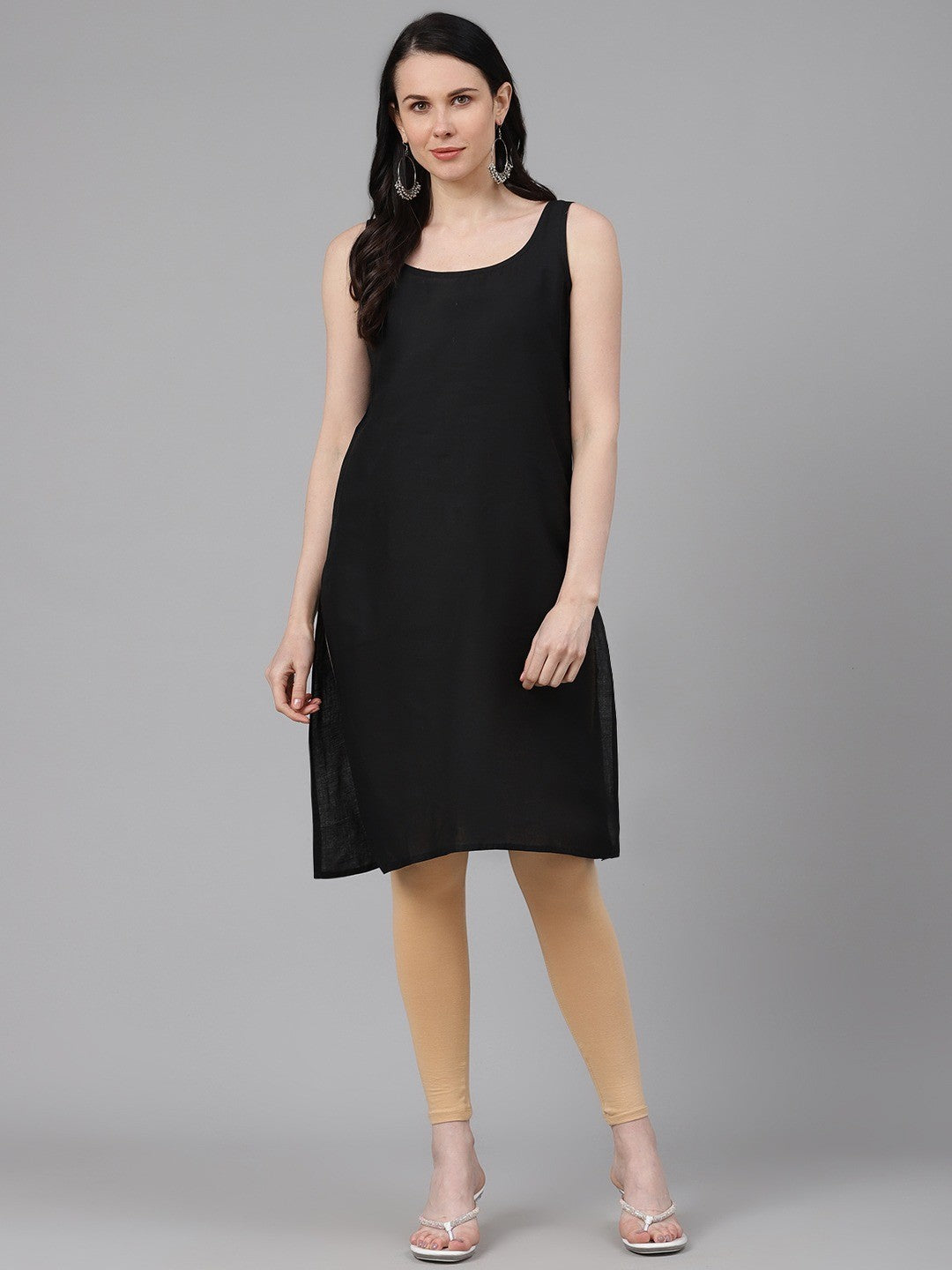 Ada Black and Maroon Cotton Long Slips Combo of 2 A111129.
