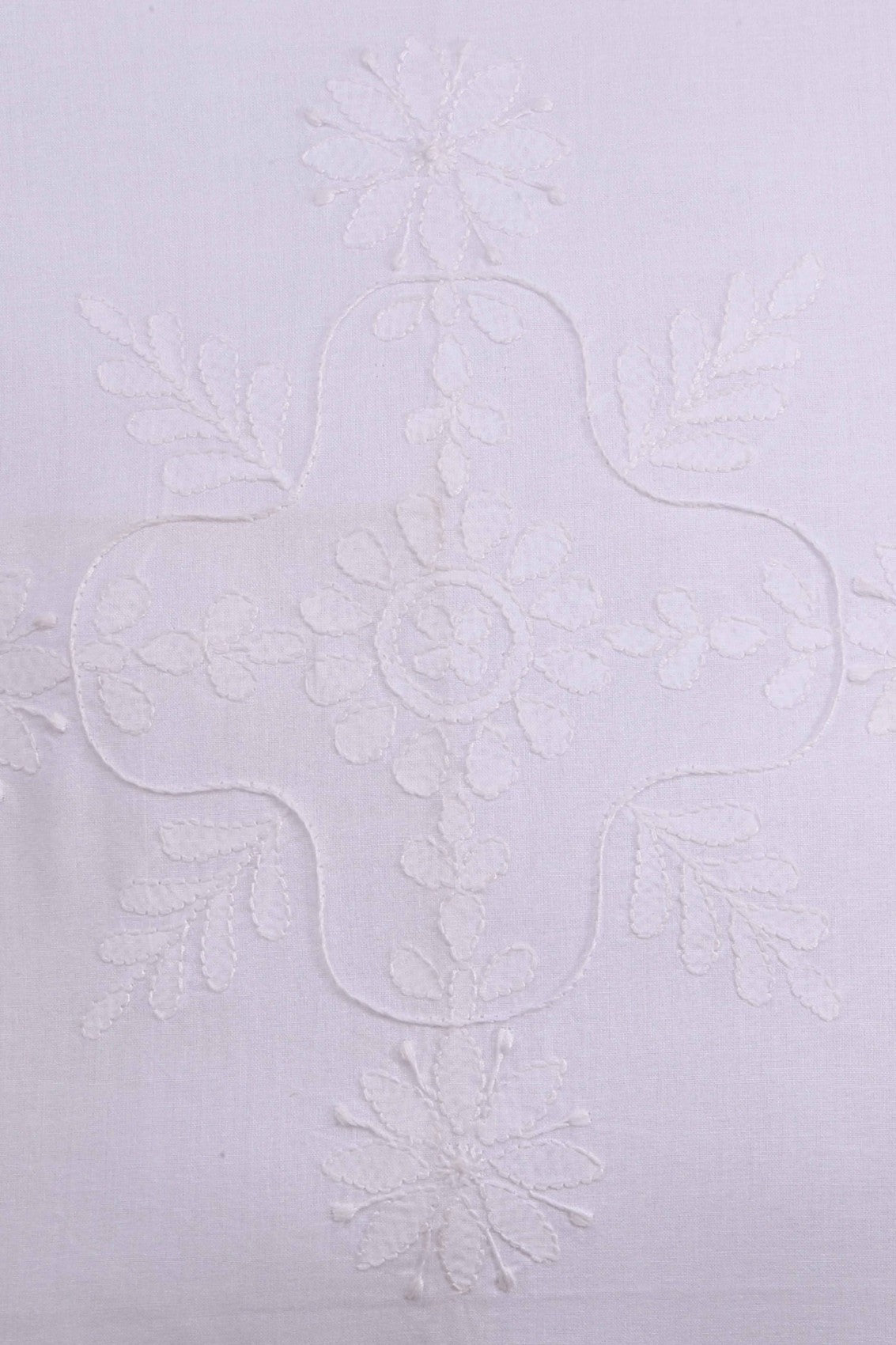 Ada Hand Embroidered White Cotton Lucknowi Chikankari Cushion Cover Set Of 5 A422933