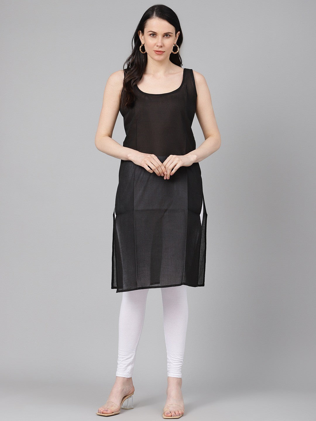 Ada Black & Mustard Cotton Long Slips Combo of 2 A111127.
