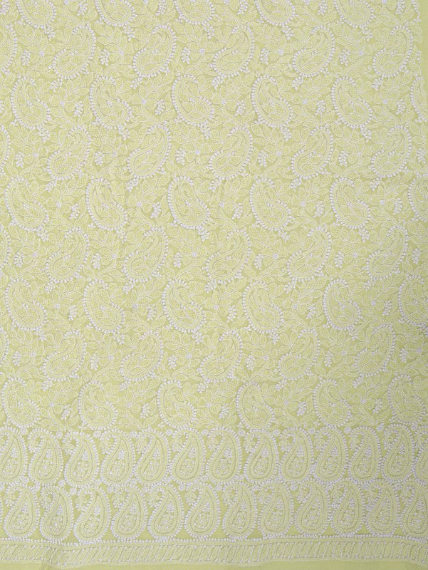 Ada Hand Embroidered Lemon Cotton Lucknowi Chikankari Unstitched Suit Piece 01A197630