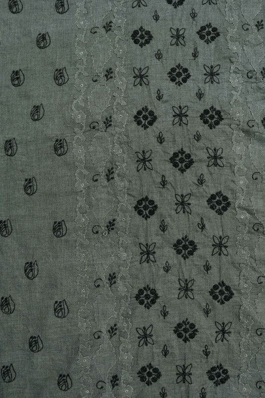 Ada Hand Embroidered Grey Cotton Lucknowi Chikankari Men's Kurta Piece A618565