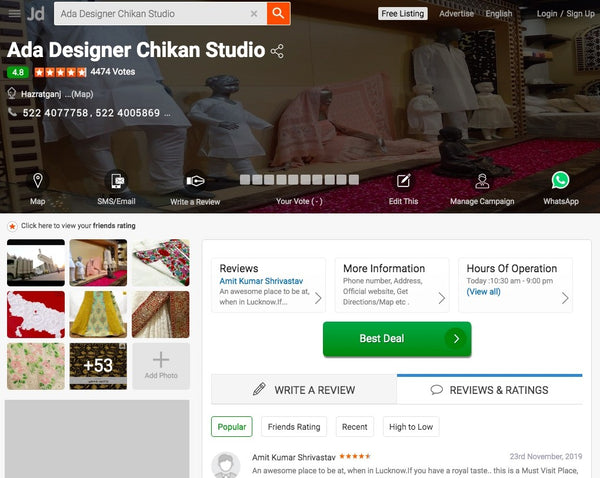 Ada Designer Chikan Studio on justdial.com