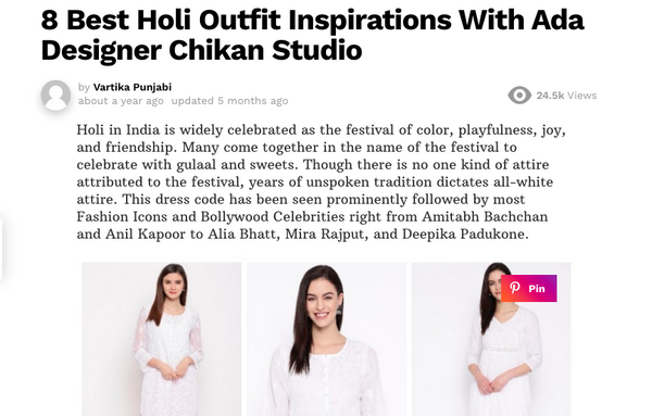 8 Best Holi Outfit Inspirations By Ada Designer Ch