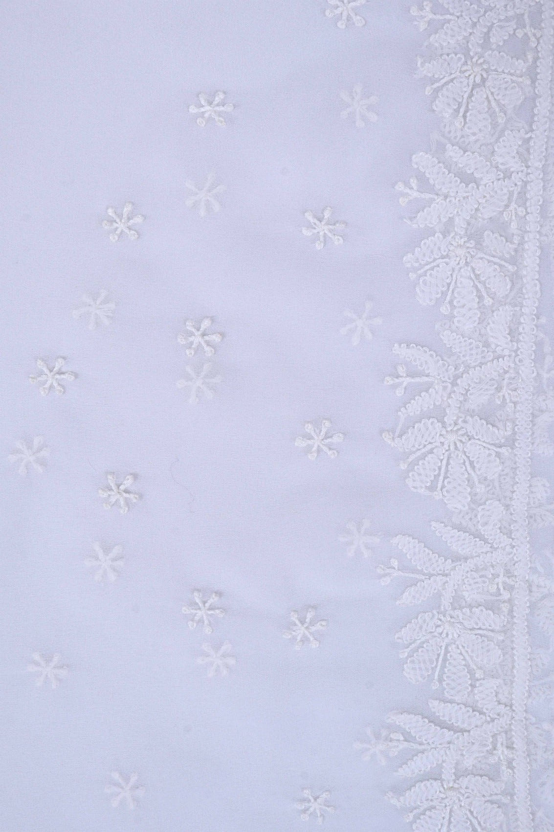 Ada Hand Embroidered White Georgette Lucknowi Chikankari Saree With Blouse A170290