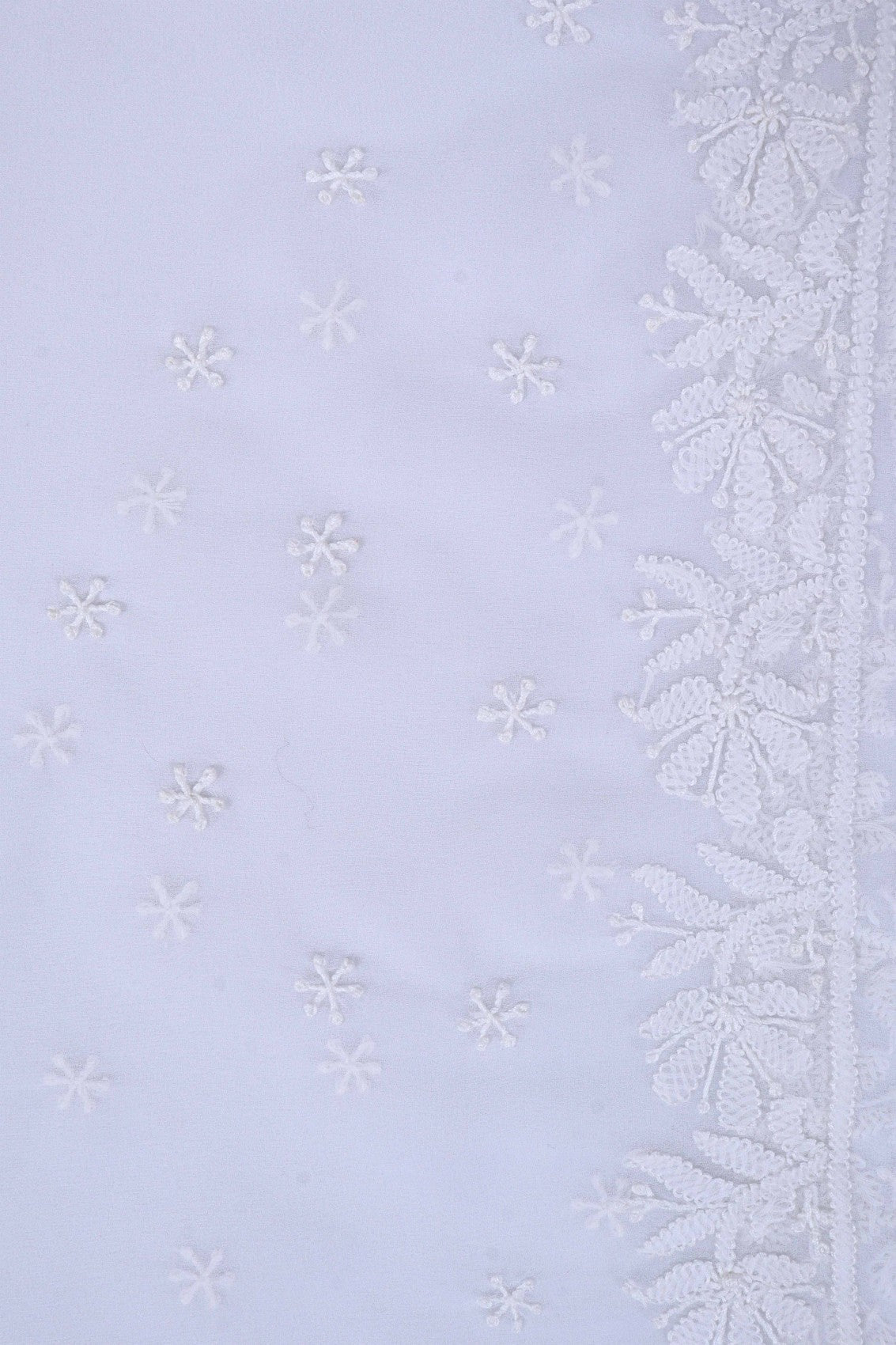 Ada Hand Embroidered White Georgette Lucknowi Chikankari Saree With Blouse A170290