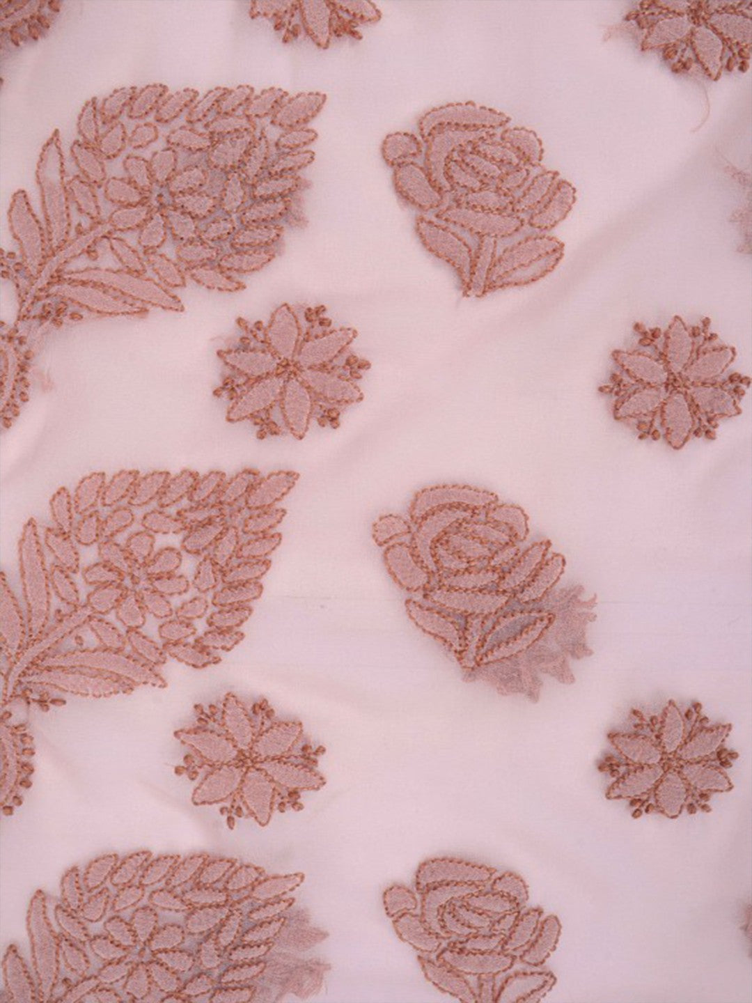 Ada Hand Embroidered Fawn Georgette Lucknowi Chikan Unstitched Suit Piece A211224
