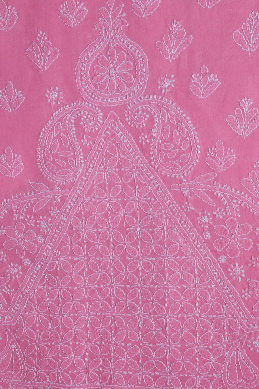 Ada Hand Embroidered Pink Cotton Lucknowi Chikan Unstitched Suit Piece–A607708