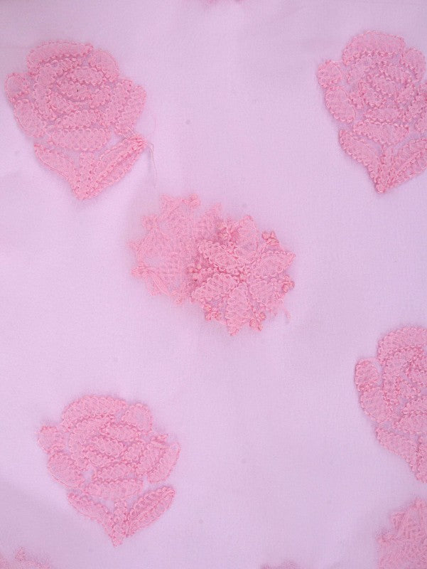Ada Hand Embroidered Baby Pink Georgette Lucknowi Chikan Unstitched Suit Piece A211228