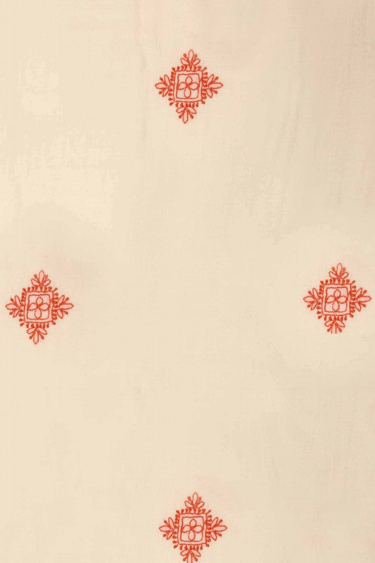 Ada Hand Embroidered Cream Pashmina Lucknow Chikan Woolen Stole A425217