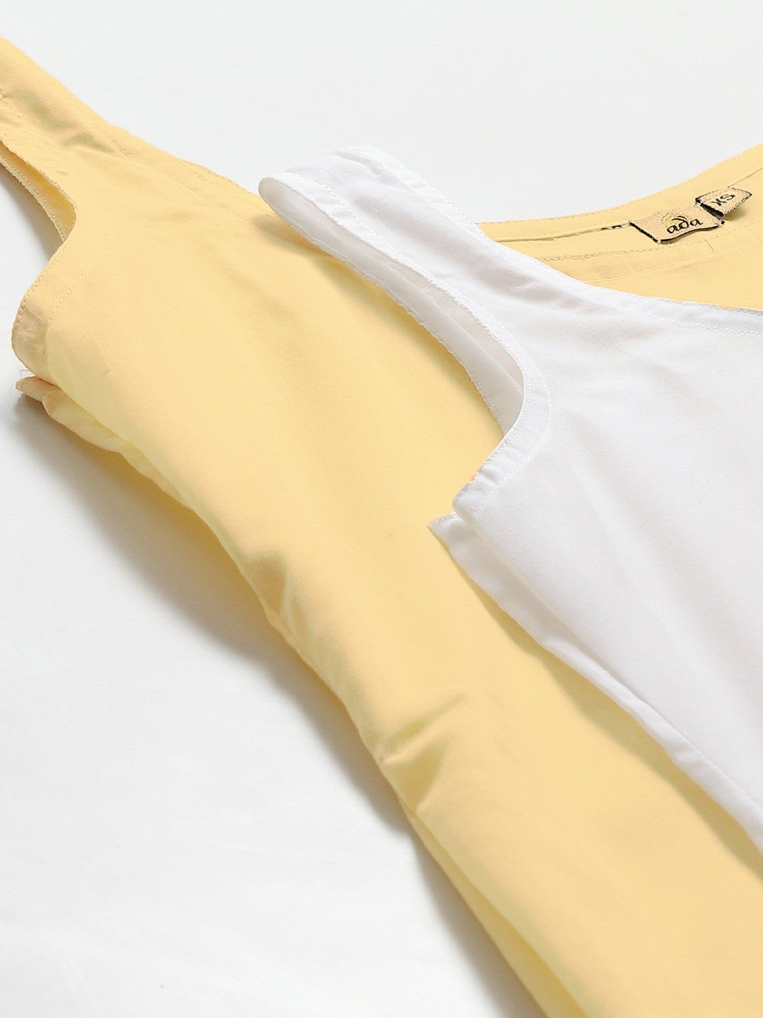 Ada Fawn and White Cotton Long Slips Combo of 2  A307661.