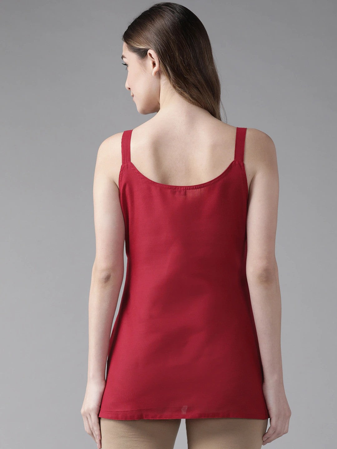 Ada Black and Maroon Cotton Short Slips Combo of 2 A111158..