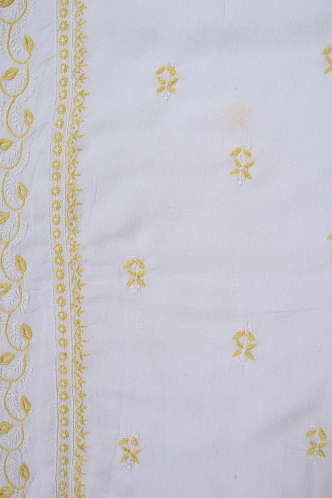 Ada Hand Embroidered White Muslin Lucknowi Chikankari Unstitched Suit Piece 01A68487