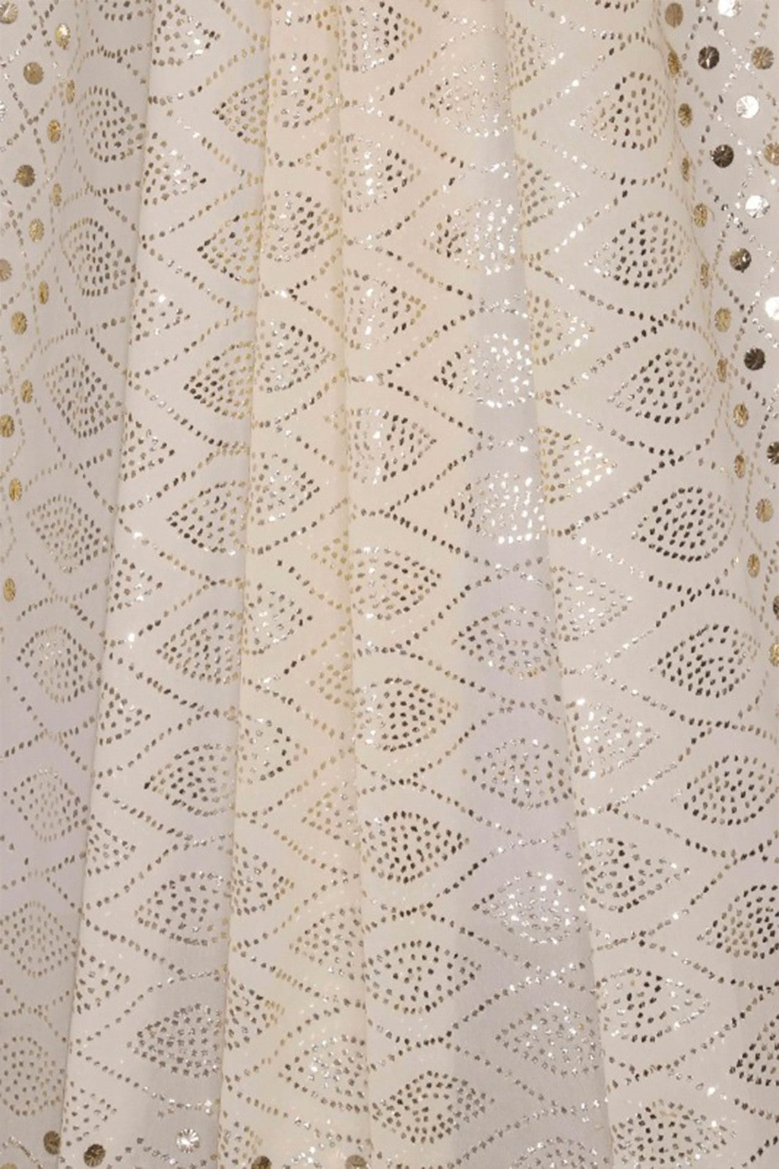 Ada Hand Embroidered White Pure Georgette Lucknowi Chikankari Dupatta With Muqaish Work A604502