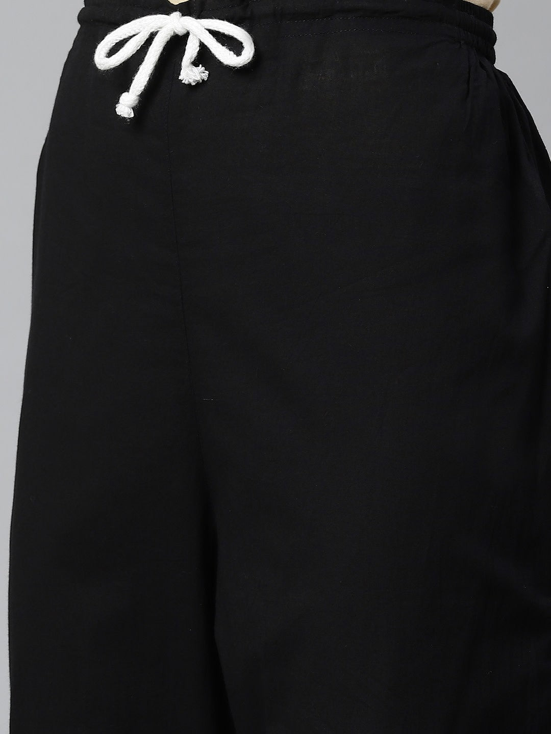Ada Hand Embroidered Black Lucknowi Chikankari Straight Kurta With Palazzo Set A100405