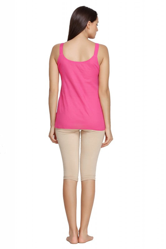Ada Dark Pink and Black Cotton Short Slips Combo of 2  A313329.