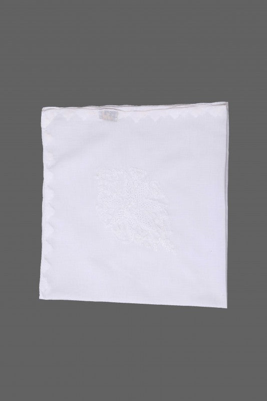 Ada Hand Embroidered White Cotton Lucknowi Chikankari Dining  Table Cover Set-A540139