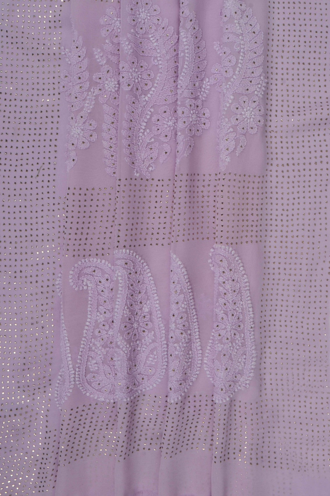 Ada Hand Embroidered Mauve Georgette Lucknowi Chikankari Saree/Blouse with Muqaish Work 01A217614
