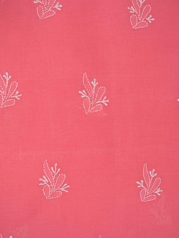 Ada Hand Embroidered Hot Pink Cotton Lucknowi Chikan Unstitched Suit Piece A266773
