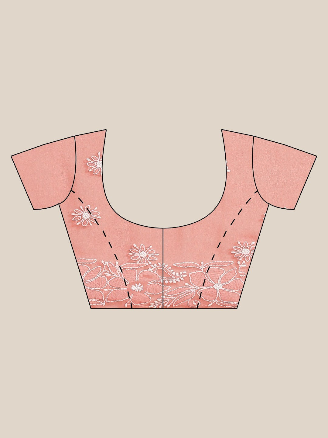 Ada Hand Embroidered Carrot Pink Goergette Lucknowi Chikankari Saree with Blouse A204916