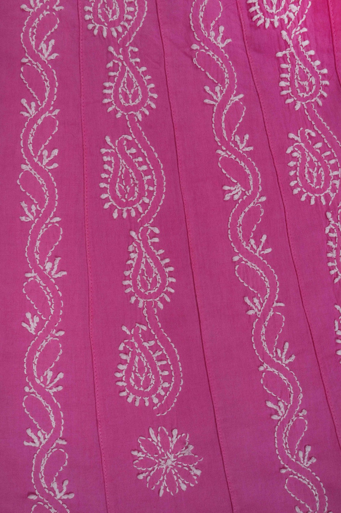 Ada Hand Embroidered Pink Cotton Lucknowi Chikankari Semi-Stitched Anarkali Kurta Piece A360783