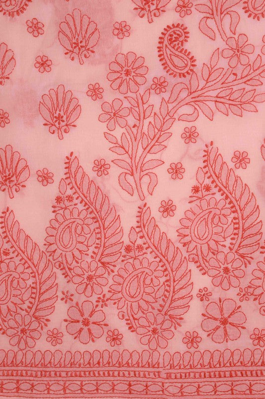 Ada Hand Embroidered Light Pink Cotton Lucknowi Chikan Unstitched Suit Piece-A211117