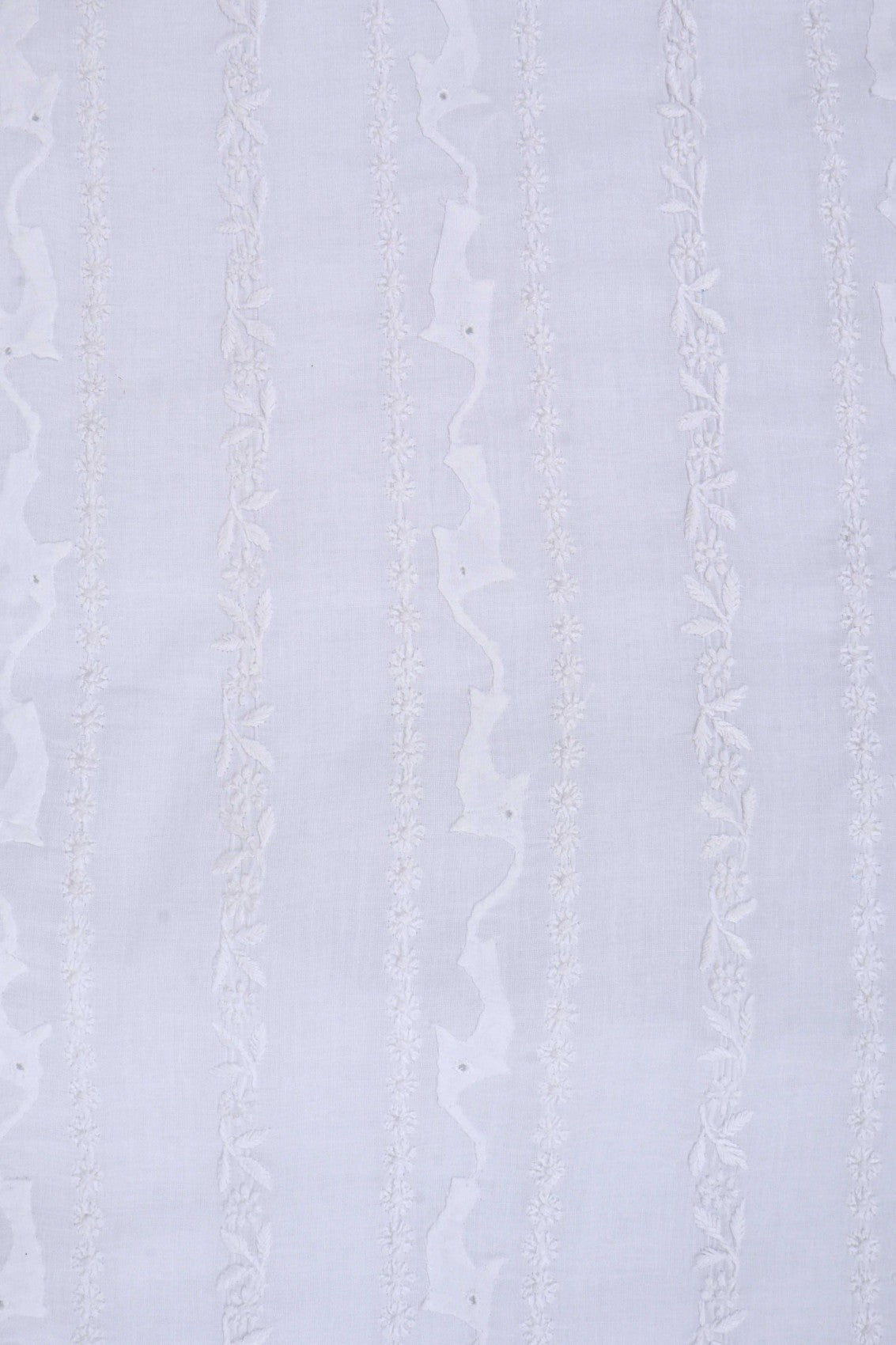 Ada Hand Embroidered White Cotton Lucknowi Chikankari Unstitched Men's Kurta Piece 01A227404