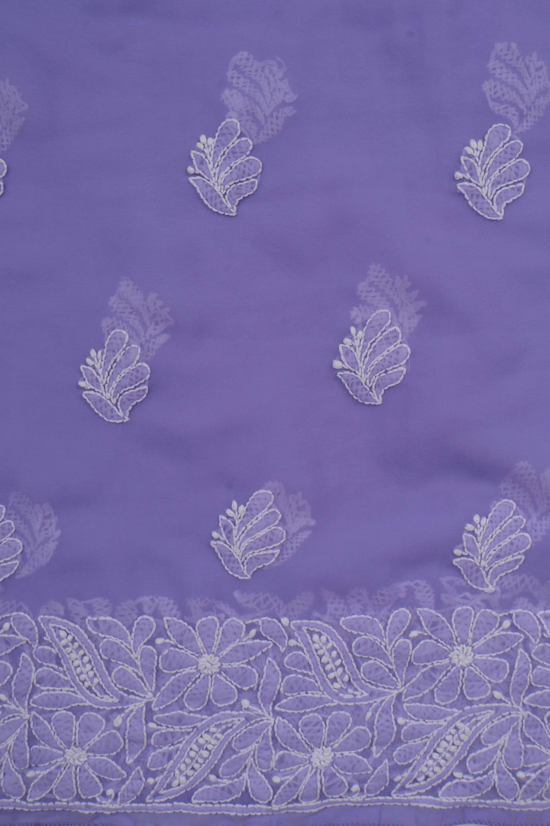 Ada Hand Embroidered Mauve Georgette Lucknowi Chikankari Unstitched Suit Piece With Parsi Work 01A250597