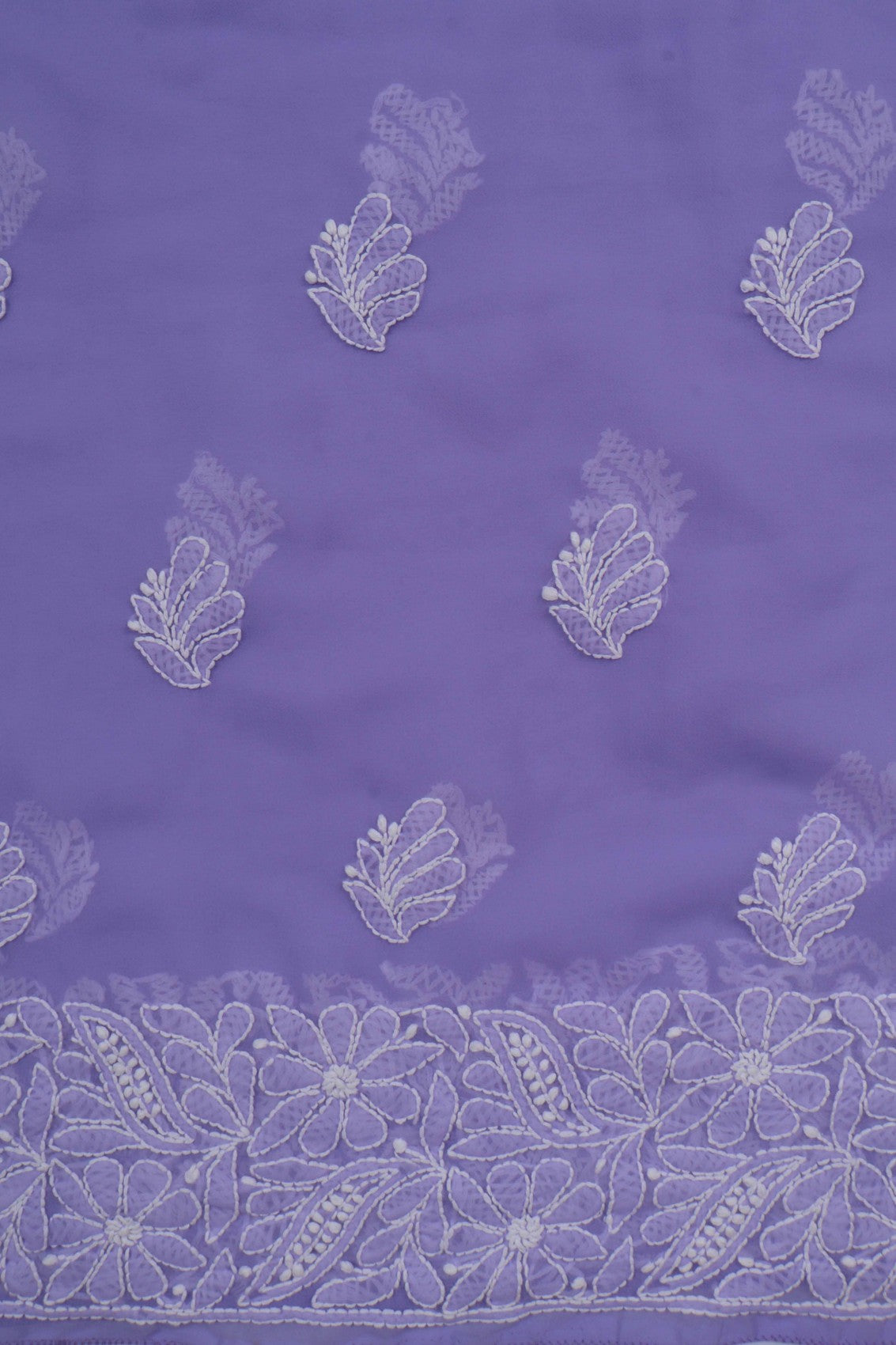 Ada Hand Embroidered Mauve Georgette Lucknowi Chikankari Unstitched Suit Piece With Parsi Work 01A250597
