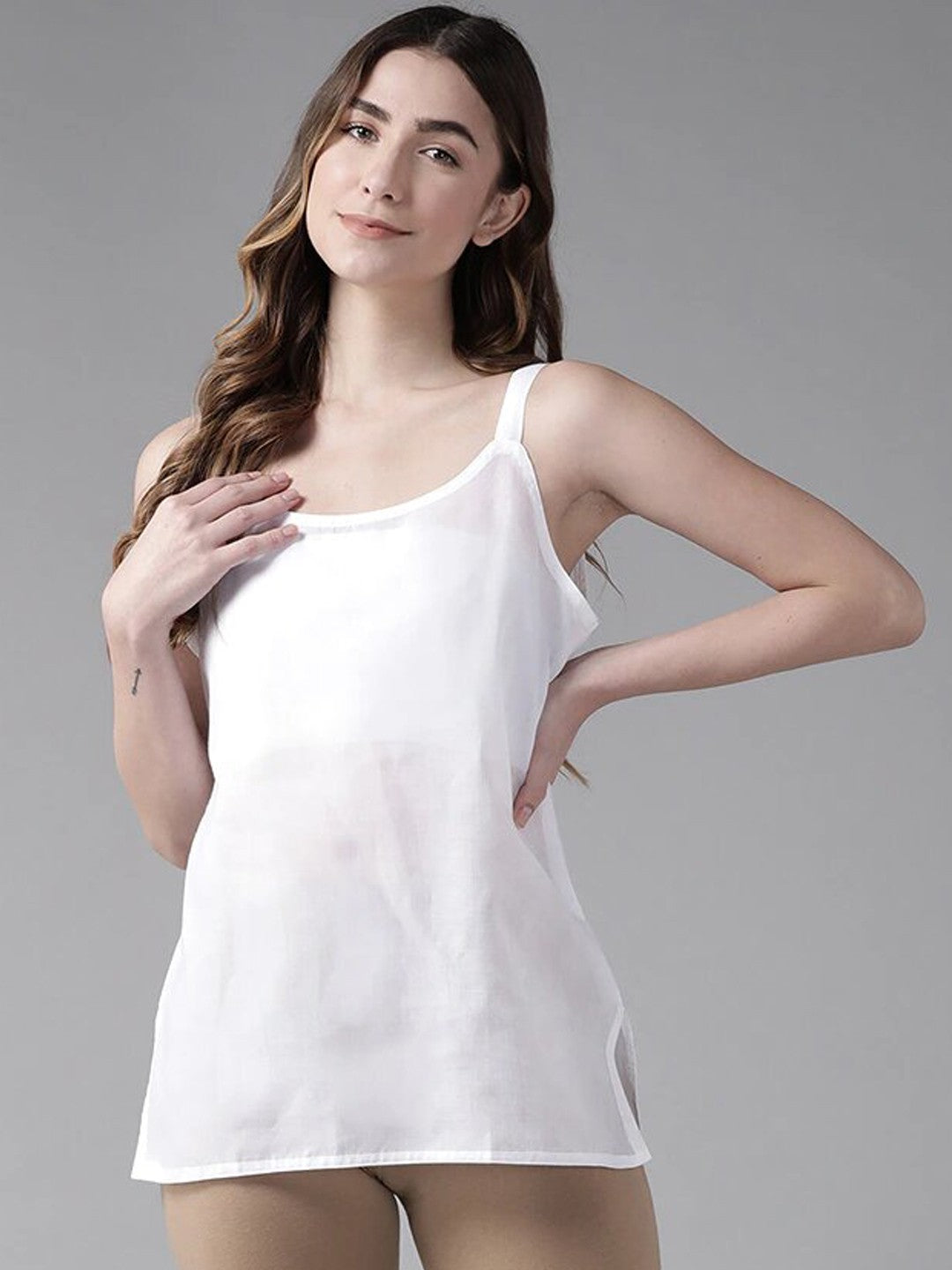Ada White and Black Cotton Short Slips Combo of 2  A290175.