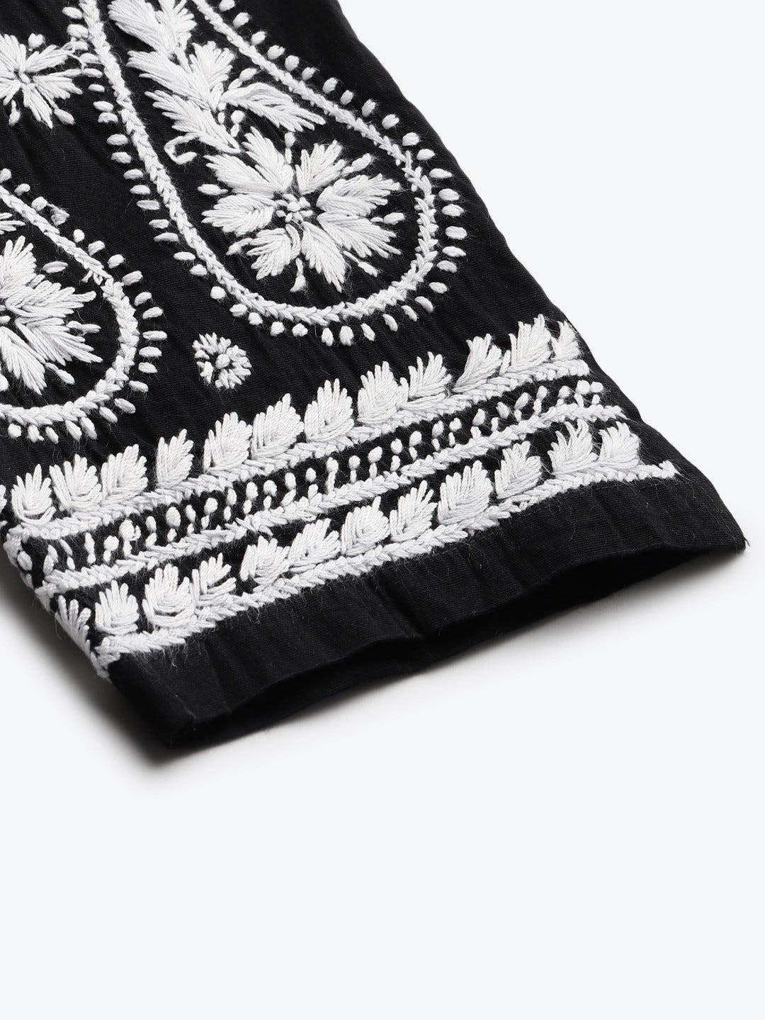 Ada Hand Embroidered Black Cotton Lucknowi Chikankari Palazzo A711125