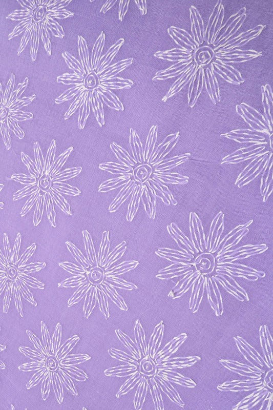 Ada Hand Embroidered Mauve Cotton Lucknowi Chikankari Saree With Blouse A613141