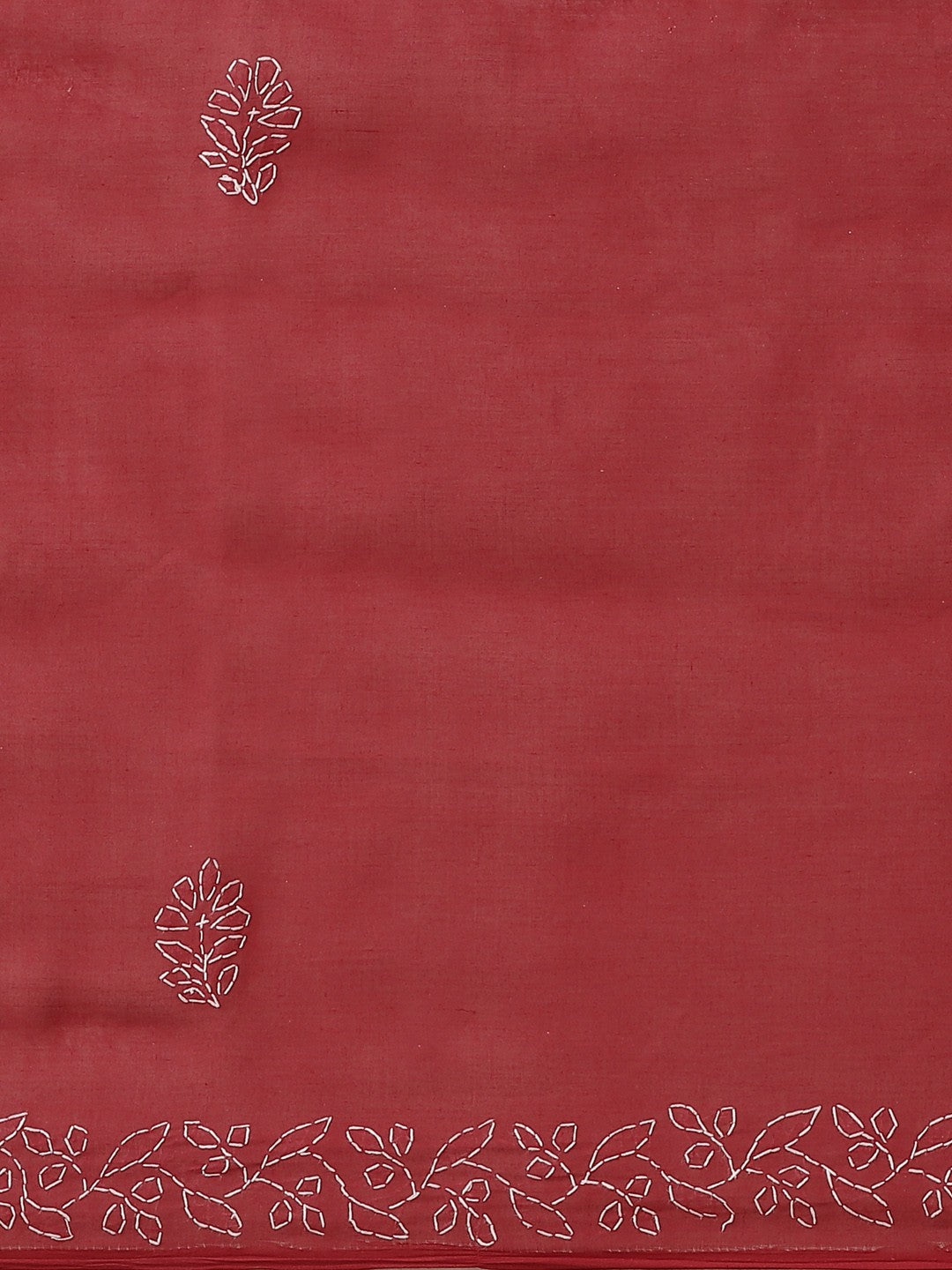 Ada Hand Embroidered Maroon Cotton Lucknow Chikankari Saree with Blouse A252562