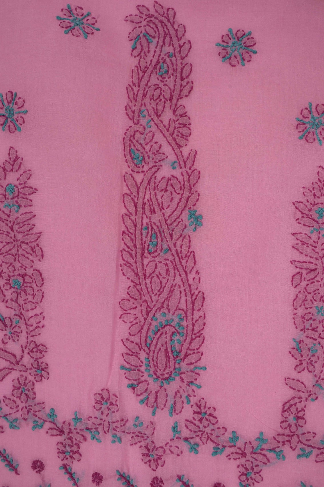 Ada Hand Embroidered Pink Cotton Lucknowi Chikankari Saree with Blouse A613993