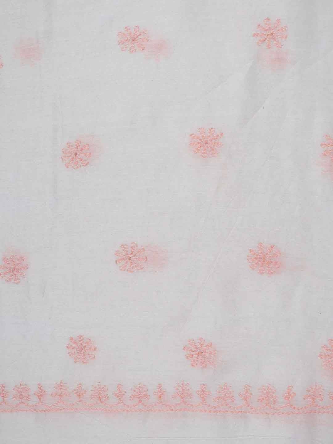 Ada Hand Embroidered Cream Chanderi Lucknowi Chikankari Unstitched Kurta Piece AA411282
