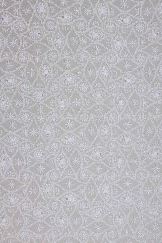 Ada Hand Embroidered White Pure Georgette Lucknowi Chikankari Unstitched Men's Kurta Piece A208586