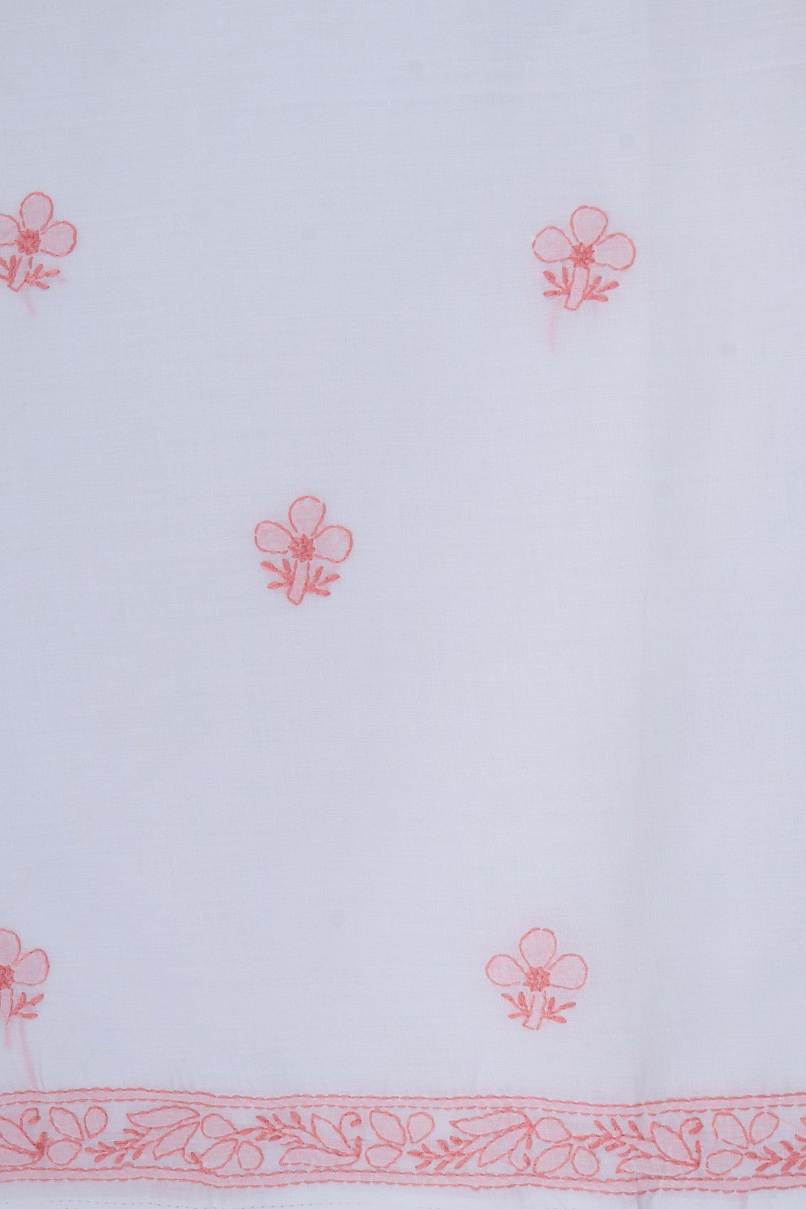 Ada Hand Embroidered White Cotton Lucknowi Chikankari Unstitched Suit Piece 01A215119