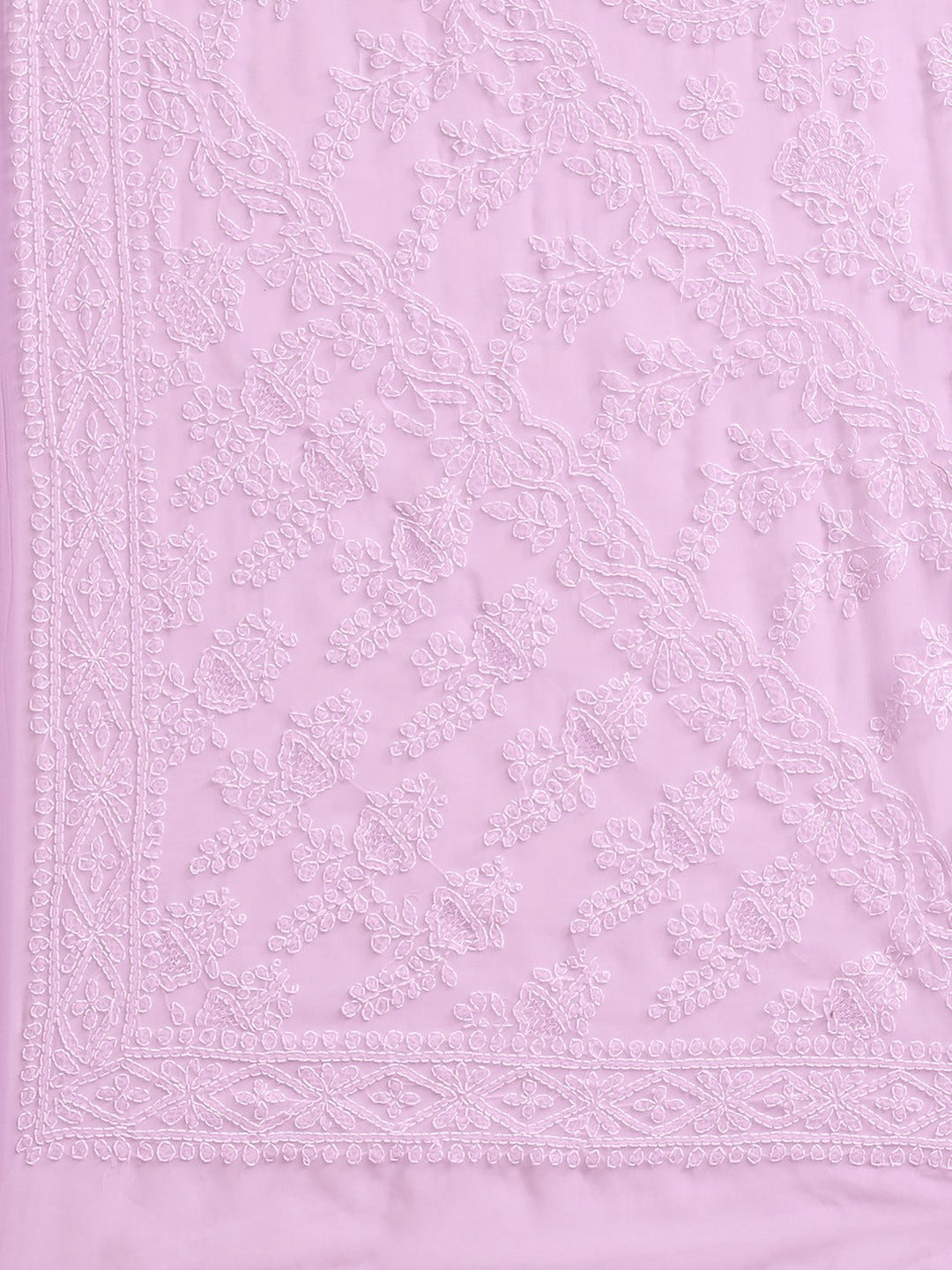 Ada Hand Embroidered Mauve Georgette Lucknow Chikan Saree With Blouse  A183518