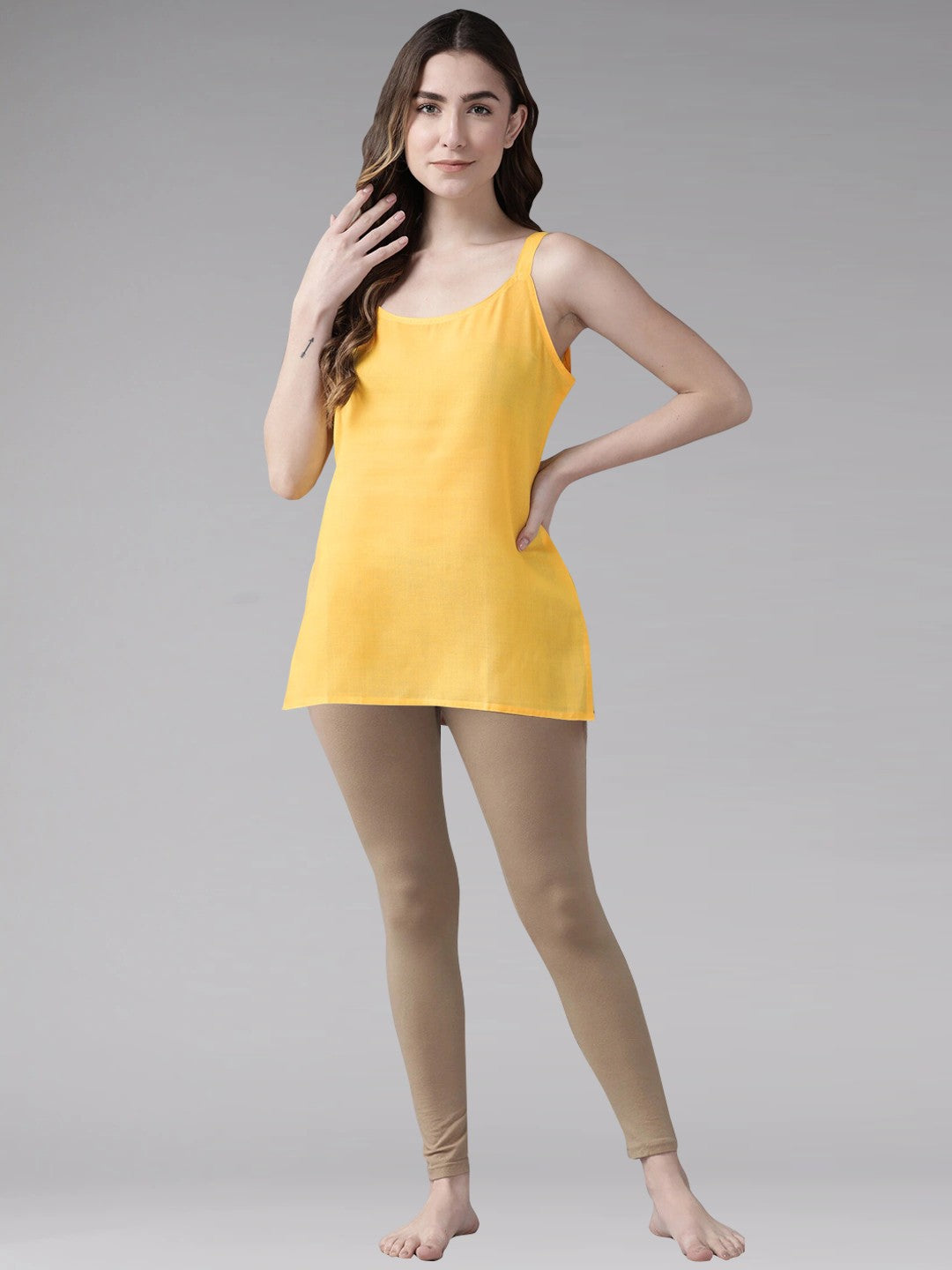 Ada Yellow and Black Cotton Short Slips Combo of 2 A286649.
