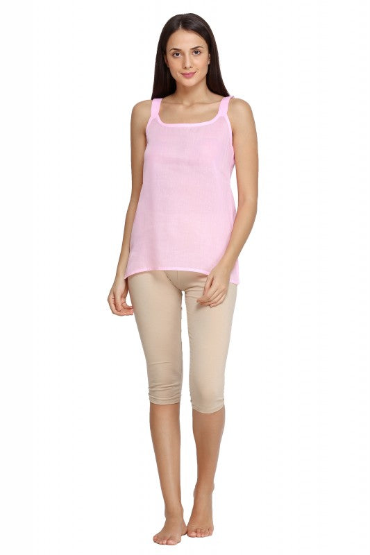 Ada Pink and Black Cotton Short Slips Combo of 2 A312990.